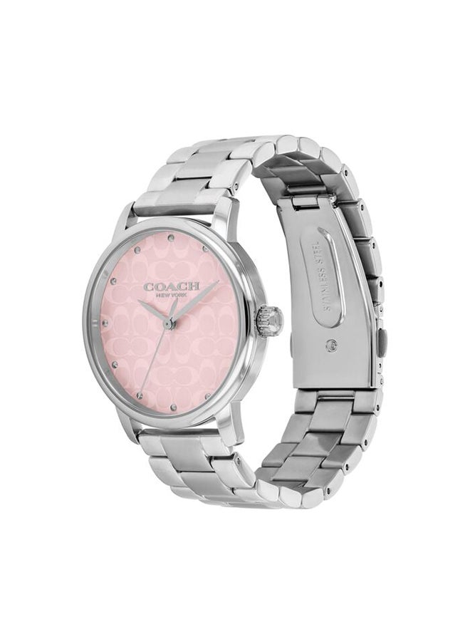 Round Analog Women's Pink Case Watch - 14503406