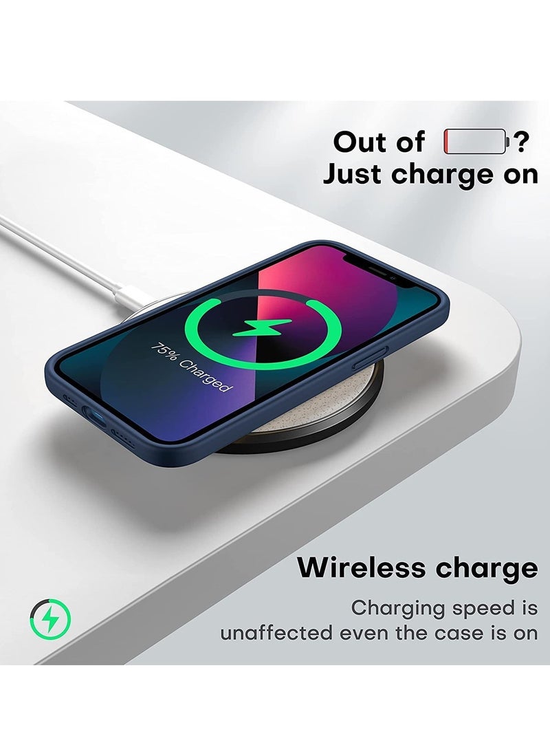 Raxoom iPhone 14 Case,iPhone 13 Case with Screen Protector,Soft Flexible Silicone Gel Rubber Bumper Cover,Slim Fit Shockproof Protective Phone Case for iPhone 13,iPhone 14 6.1" Navy Blue - Image 4