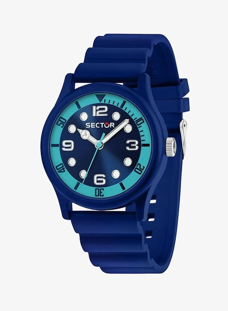 Sector H2O Men's Analog Watch - Multicolour Matt Dial, 41mm Stainless Steel Case, Blue Silicone Strap, Quartz, 50M Water Resistant - R3251318004