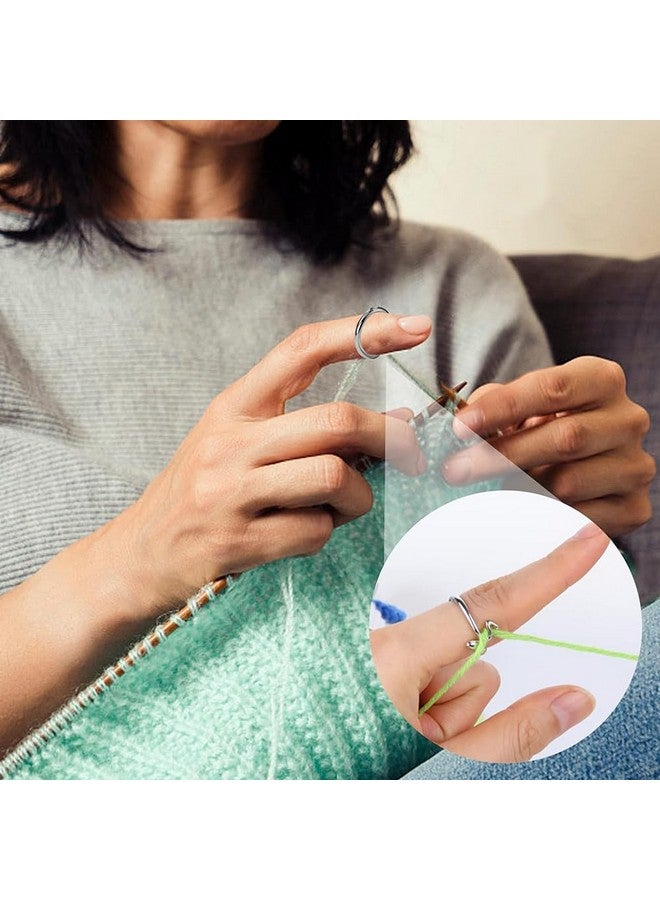 Hodaqe Crochet Ring 3 Pcs for Crocheting Adjustable Knitting Tension Ring for Finger Yarn Tension Ring Fashion style Accessories - Image 3