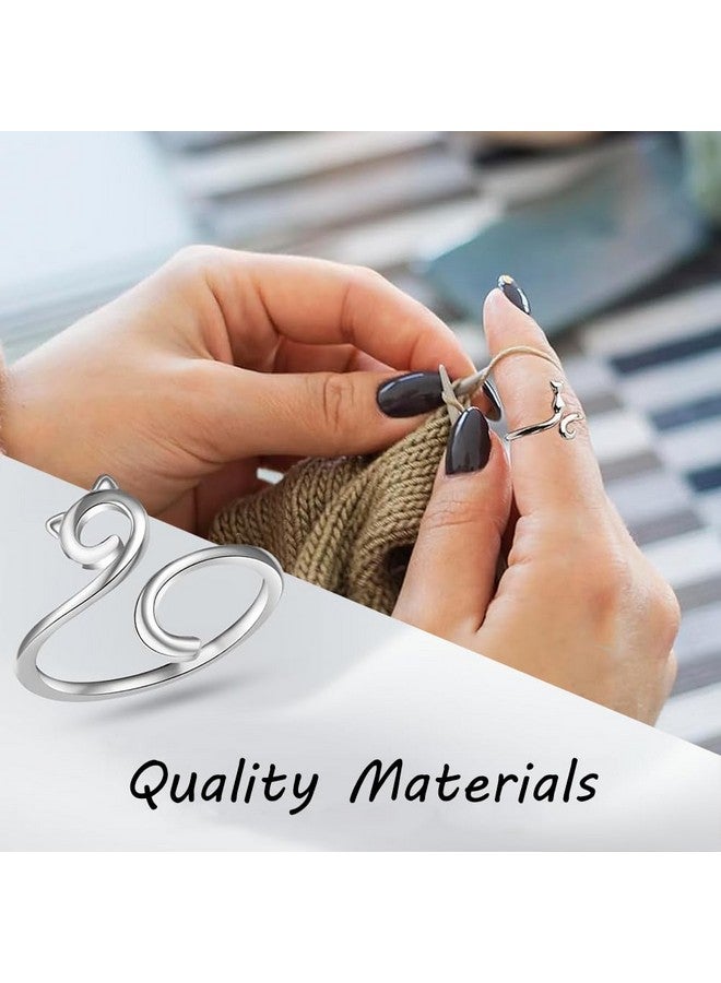 Hodaqe Crochet Ring 3 Pcs for Crocheting Adjustable Knitting Tension Ring for Finger Yarn Tension Ring Fashion style Accessories - Image 5