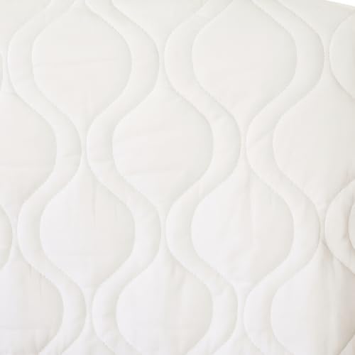 SHEETWORLD.COM SheetWorld Quilted Fitted Round Crib Mattress Pad 42 x 42, Solid White, Made in USA - Image 2