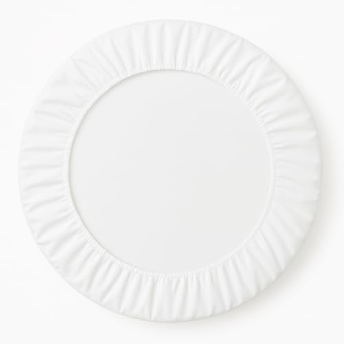 SHEETWORLD.COM SheetWorld Quilted Fitted Round Crib Mattress Pad 42 x 42, Solid White, Made in USA - Image 3