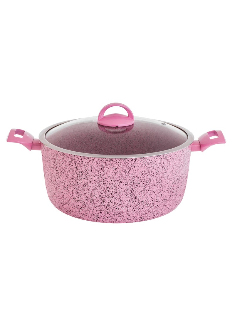 Newflon Granit Cooking Pot With Glass Lid Size 30 cm Pink Color - pzsku/ZF3D29C6010046357B269Z/45/_/1739791065/3aefa113-ca80-4b9b-8107-073caa830786