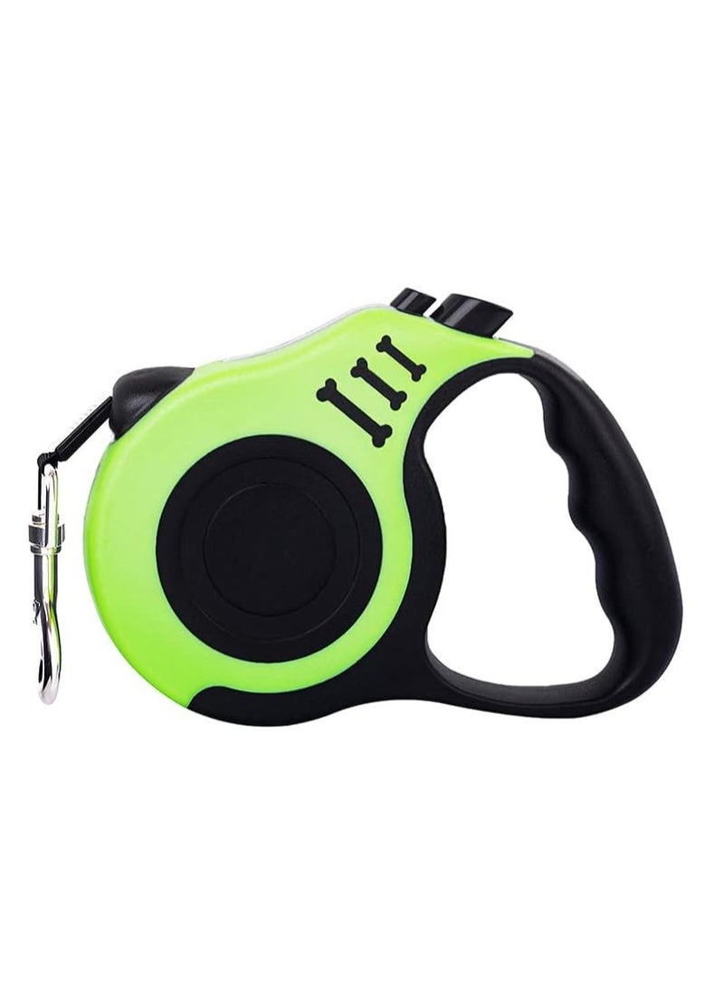 Arabest - Dog Automatic Telescopic Traction Rope, 5m Traction Rope 360° Tangle-Free with Anti-Slip Handle, One-Handed Brake, Pause and Lock, Traction Rope for Small Medium Large Dogs (Green) - Image 1
