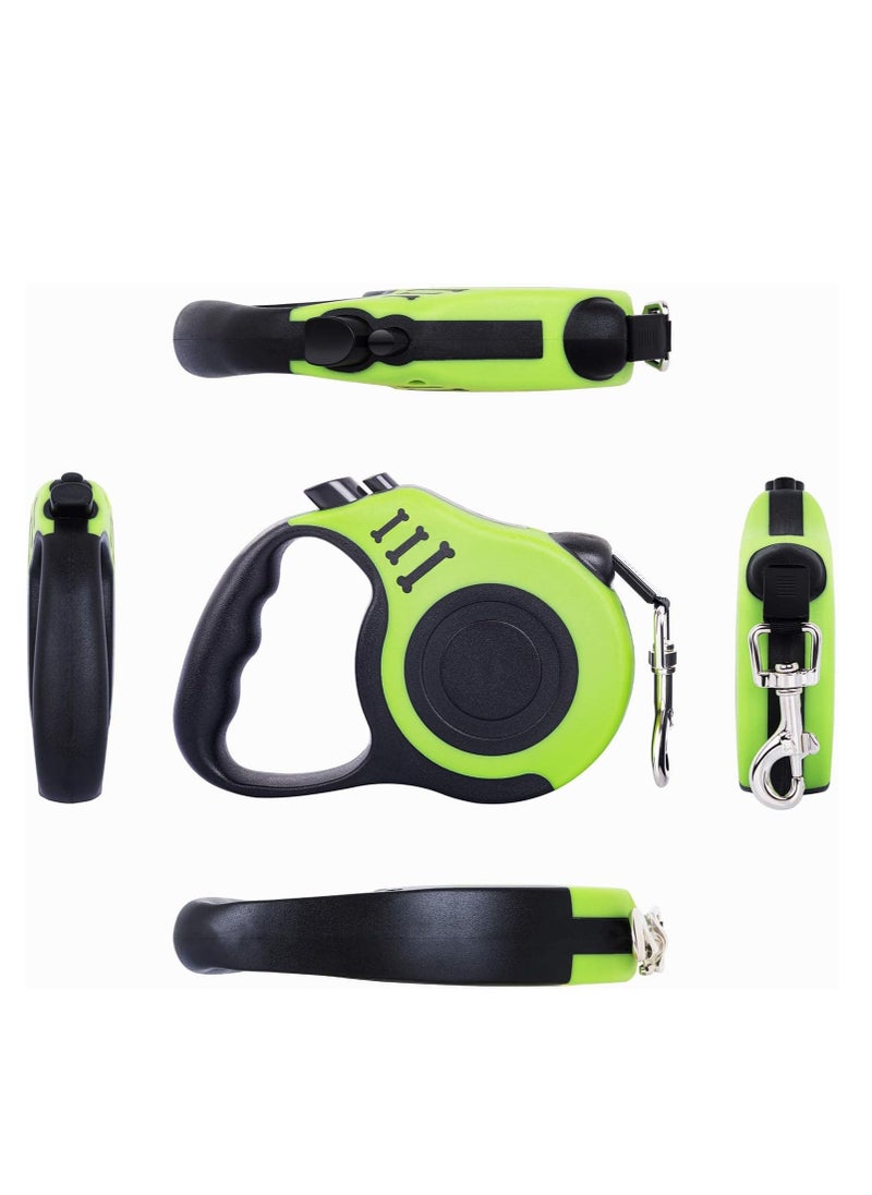 Arabest - Dog Automatic Telescopic Traction Rope, 5m Traction Rope 360° Tangle-Free with Anti-Slip Handle, One-Handed Brake, Pause and Lock, Traction Rope for Small Medium Large Dogs (Green) - Image 1