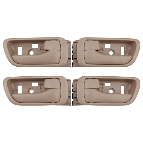 Gledewen Interior Door Handles Set 4PCS, Front & Rear Inside Left Driver & Right Passenger Side Beige Handle With Door Lock Button, Compatible with Toyota Camry 2002-2006, Replaces# 6920633030E 6920533030E - Image 1