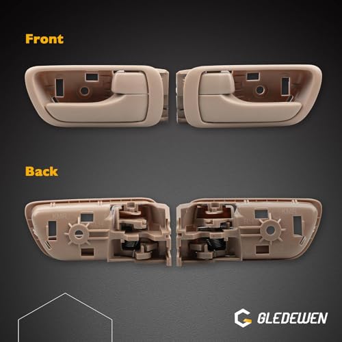 Gledewen Interior Door Handles Set 4PCS, Front & Rear Inside Left Driver & Right Passenger Side Beige Handle With Door Lock Button, Compatible with Toyota Camry 2002-2006, Replaces# 6920633030E 6920533030E - Image 2