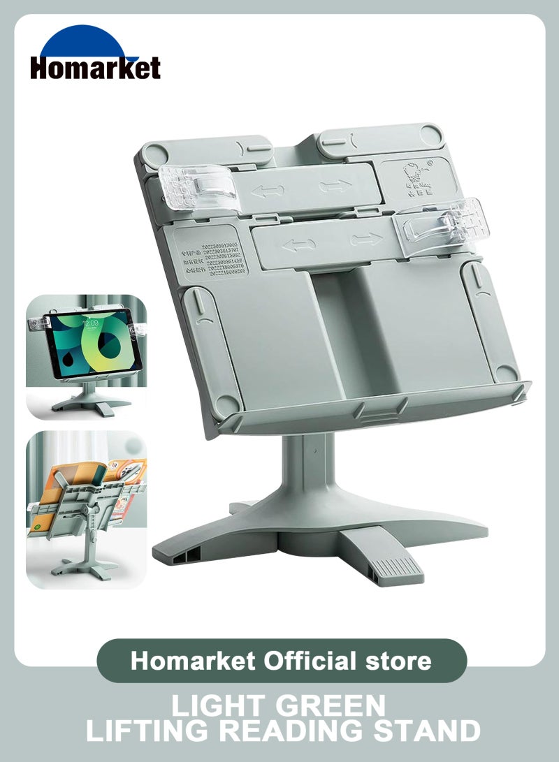 HomarKet Book Stand,Book Holder For Reading Hands Free,Adjustable Rest Book Holders Tray And Page Paper Clips,Foldable Desk Table Bookstand For Kids Textbooks Drawing Ipad Study Supplies - Image 1