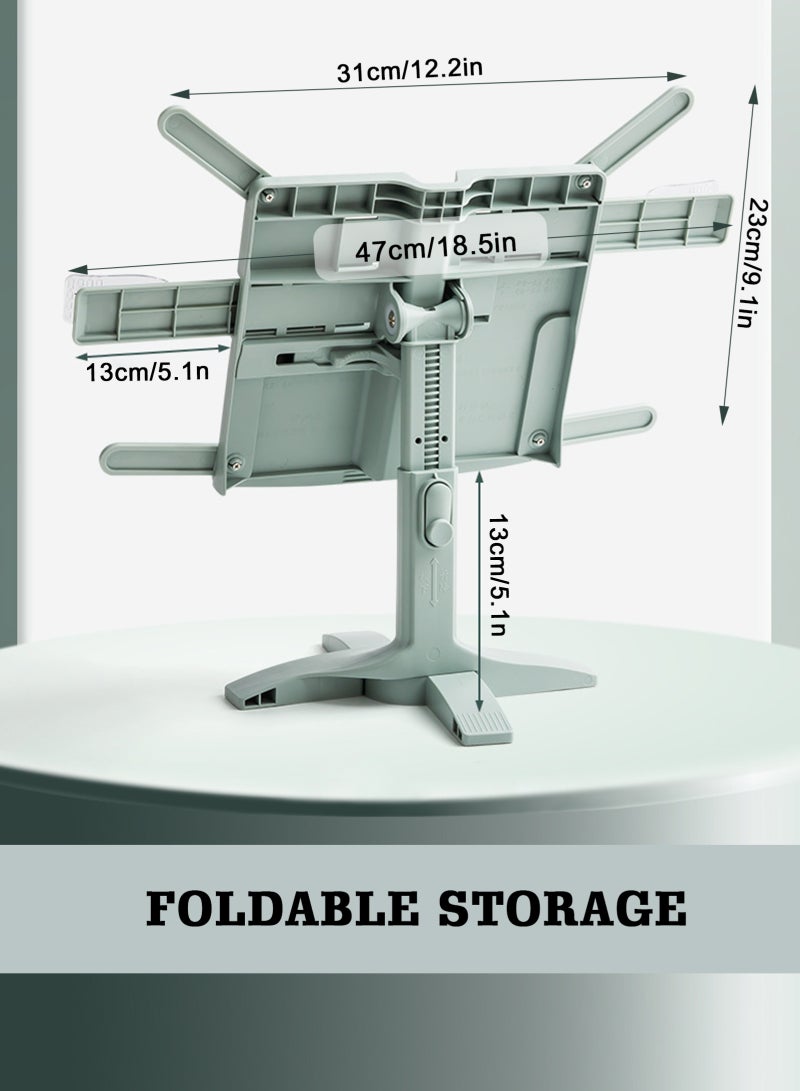 HomarKet Book Stand,Book Holder For Reading Hands Free,Adjustable Rest Book Holders Tray And Page Paper Clips,Foldable Desk Table Bookstand For Kids Textbooks Drawing Ipad Study Supplies - Image 2
