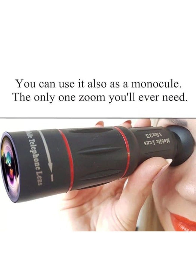 Available in 18xmm 4K HD Optical Zoom Mobile Telephoto Lens Kit DSLR Camera Blur Background Effect Phone Lens Almost Works with Android and Device Adjustable Tripod Mount - Image 4