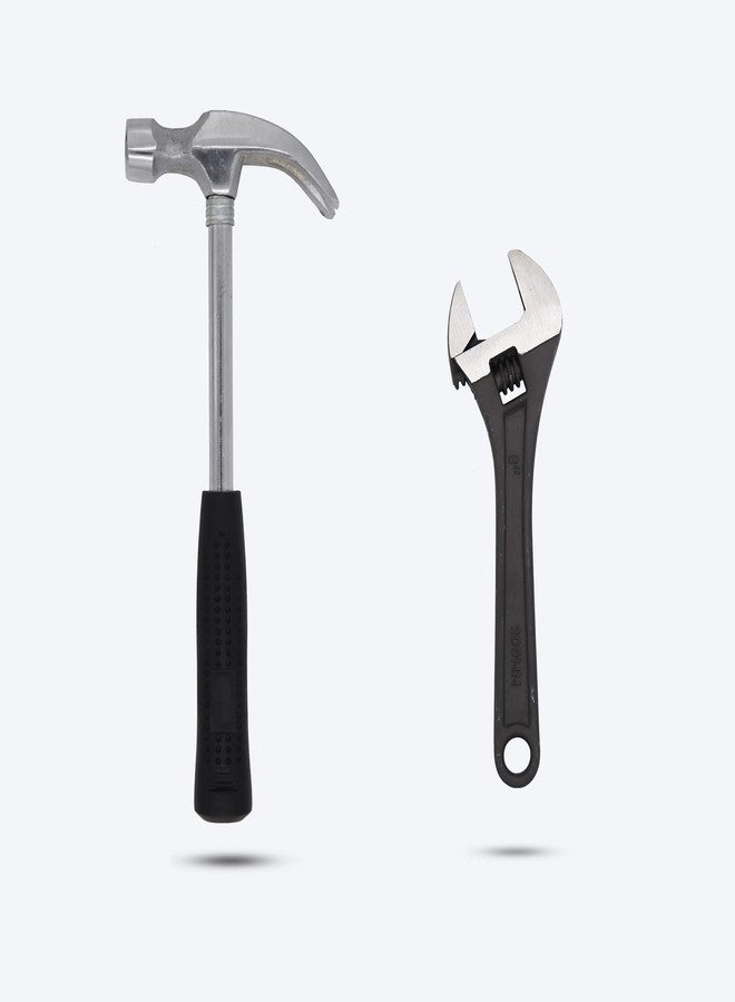 Walker's Walkers WKCB165M1 10.5 inch Household Rubber Handle Straight Best Claw Hammer 8"inch Adjustable Wrench Repair Hand Woodworking Tool Curved Claw Hammer (0.46 kg) - Image 1