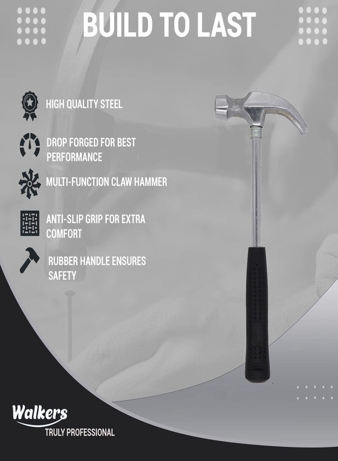 Walker's Walkers WKCB165M1 10.5 inch Household Rubber Handle Straight Best Claw Hammer 8"inch Adjustable Wrench Repair Hand Woodworking Tool Curved Claw Hammer (0.46 kg) - Image 2