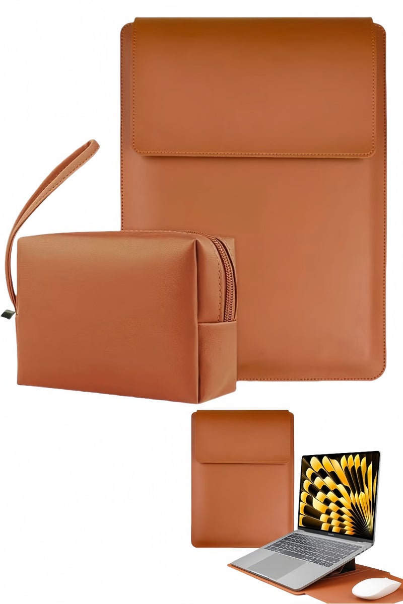 Hiras 13-14 Inch Laptop Sleeve with Stand & Mouse Pad Waterproof Laptop Cover Laptop Case | Multi-Function Portable Laptop Bag for MacBook Pro/Air, Huawei, Dell, Surface, HP | Protective Case with Accessory Pocket | Lightweight & Waterproof for Business, Travel, Work - Image 1