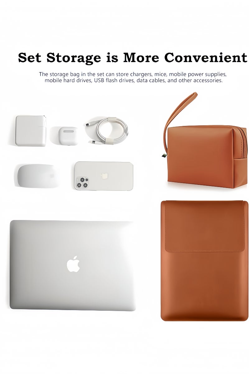 Hiras 13-14 Inch Laptop Sleeve with Stand & Mouse Pad Waterproof Laptop Cover Laptop Case | Multi-Function Portable Laptop Bag for MacBook Pro/Air, Huawei, Dell, Surface, HP | Protective Case with Accessory Pocket | Lightweight & Waterproof for Business, Travel, Work - Image 5