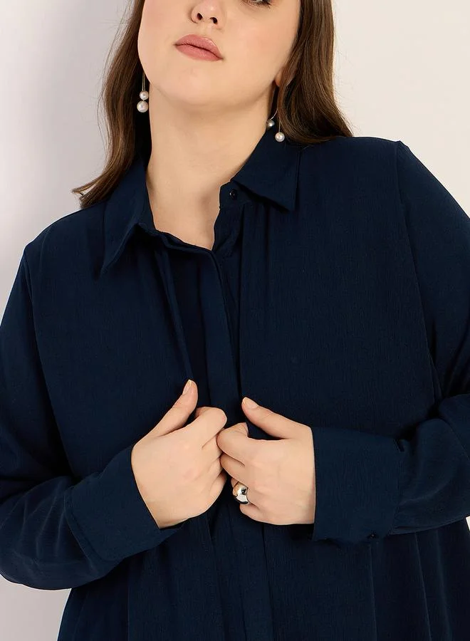 Femmella Femmella Plus Size Asymmetric Hem Top and Trousers Set