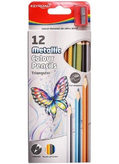 Keyroad 12 Metallic Colour Pencils KR971756  - Image 1