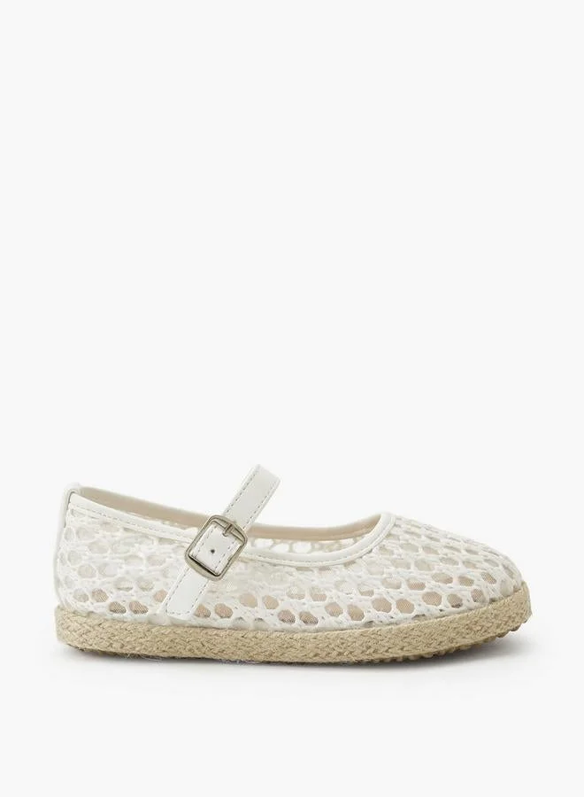 ببرمنة Girls Hook & Loop Espadrille Mary Jane Shoes