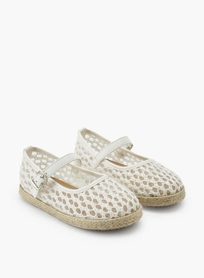 ببرمنة Girls Hook & Loop Espadrille Mary Jane Shoes