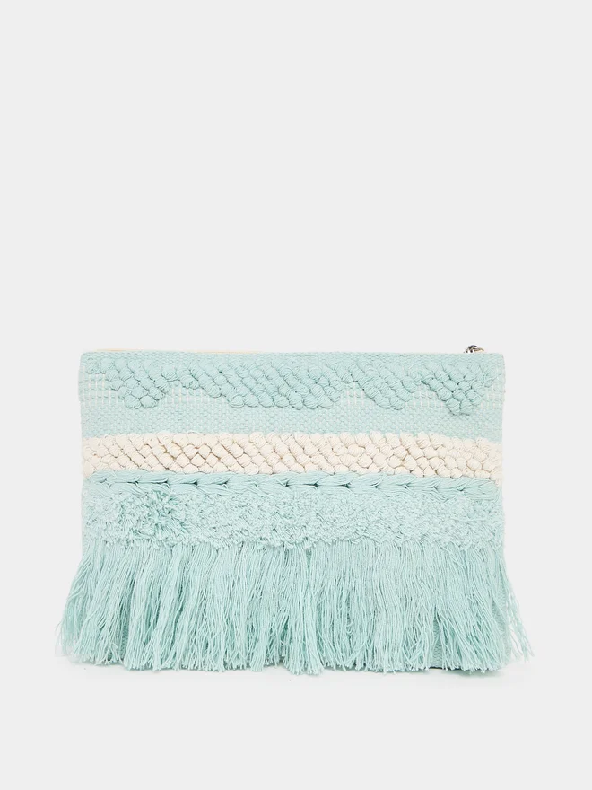 ستايلي Styli Pattern Fringe Clutch with Tassel Detail