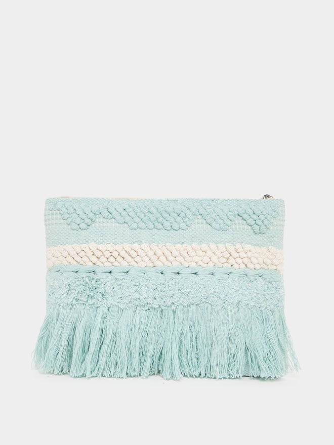 Styli Styli Pattern Fringe Clutch with Tassel Detail  - Image 4