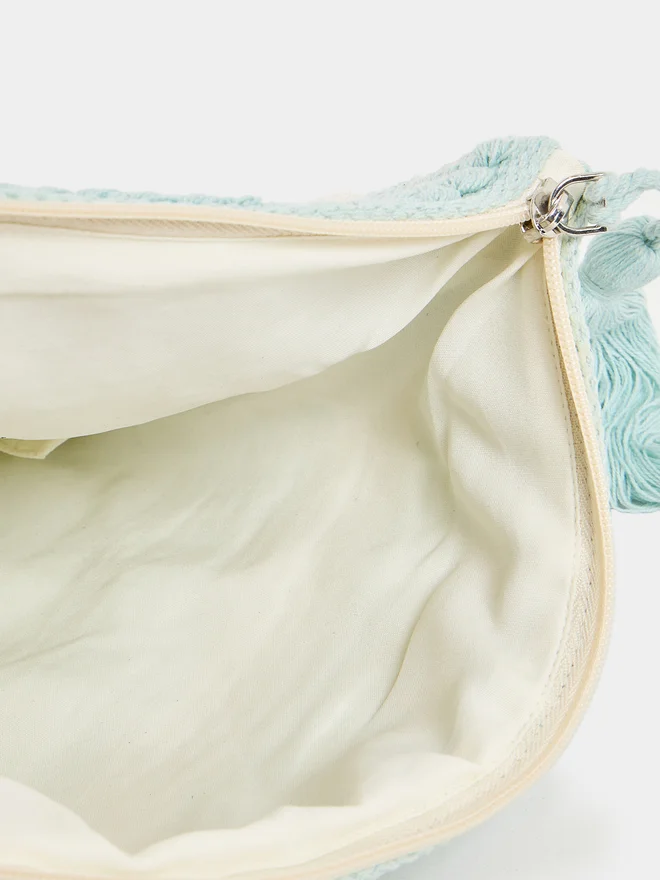 ستايلي Styli Pattern Fringe Clutch with Tassel Detail