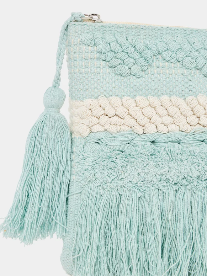 ستايلي Styli Pattern Fringe Clutch with Tassel Detail