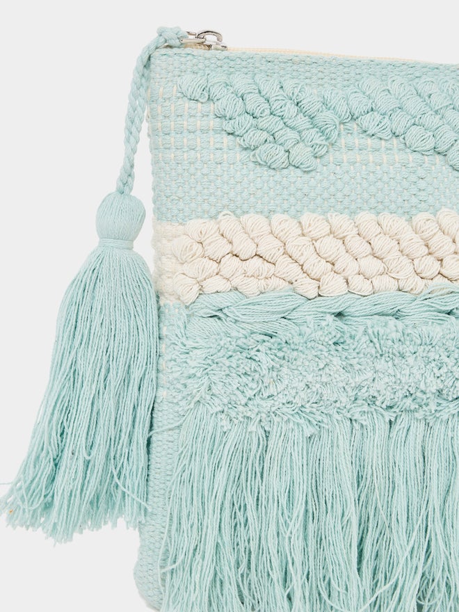 Styli Styli Pattern Fringe Clutch with Tassel Detail  - Image 5