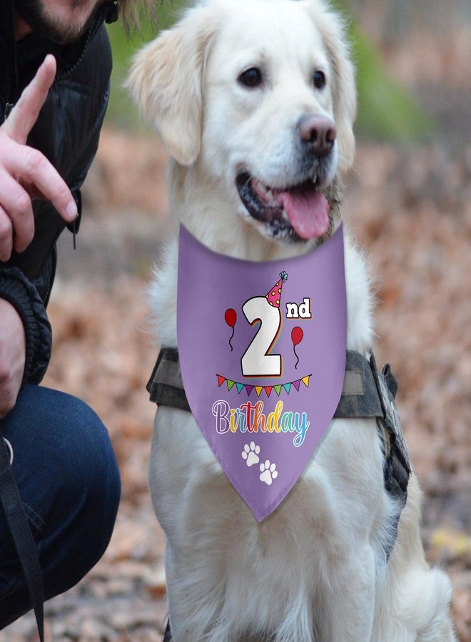 Lmaurrizt 2nd Birthday Dog Birthday Bandana Funny Dog Birthday Party Accessories Pet Scarf for Dog Photo Prop Triangle Scarf for Pet 2nd Birthday Party Decoration - Image 2