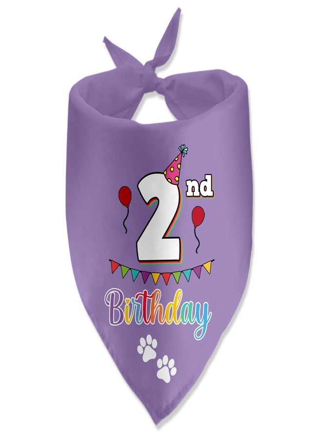 Lmaurrizt 2nd Birthday Dog Birthday Bandana Funny Dog Birthday Party Accessories Pet Scarf for Dog Photo Prop Triangle Scarf for Pet 2nd Birthday Party Decoration - Image 1