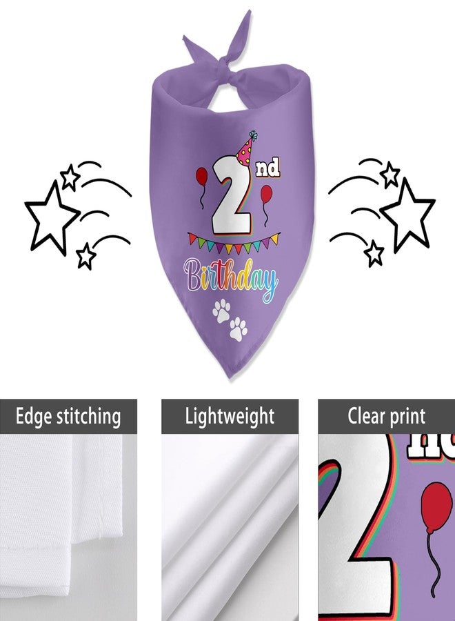 Lmaurrizt 2nd Birthday Dog Birthday Bandana Funny Dog Birthday Party Accessories Pet Scarf for Dog Photo Prop Triangle Scarf for Pet 2nd Birthday Party Decoration - Image 5