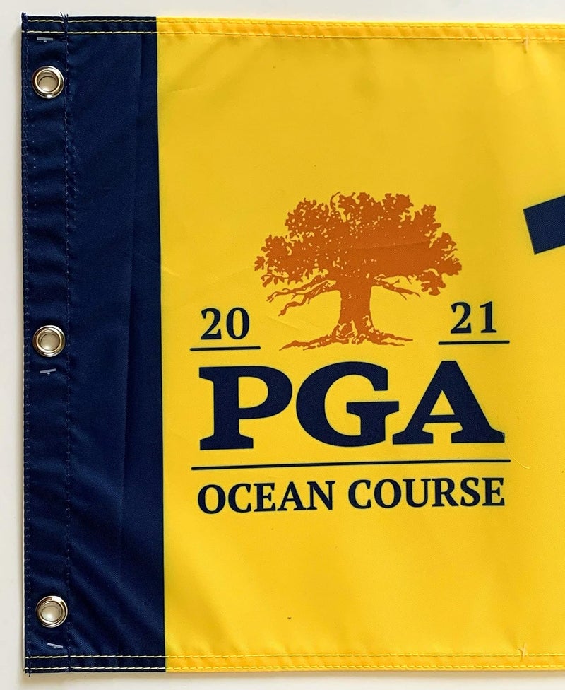 PGA Tour 2021 Pga Championahip Flag kiawah island golf ocean course yellow silkscreen pin flag - Image 2