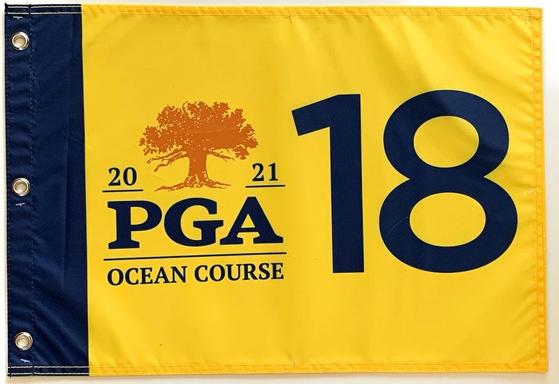 PGA Tour 2021 Pga Championahip Flag kiawah island golf ocean course yellow silkscreen pin flag - Image 5