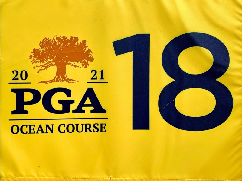 PGA Tour 2021 Pga Championahip Flag kiawah island golf ocean course yellow silkscreen pin flag - Image 3