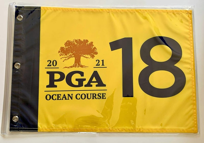 PGA Tour 2021 Pga Championahip Flag kiawah island golf ocean course yellow silkscreen pin flag - Image 4