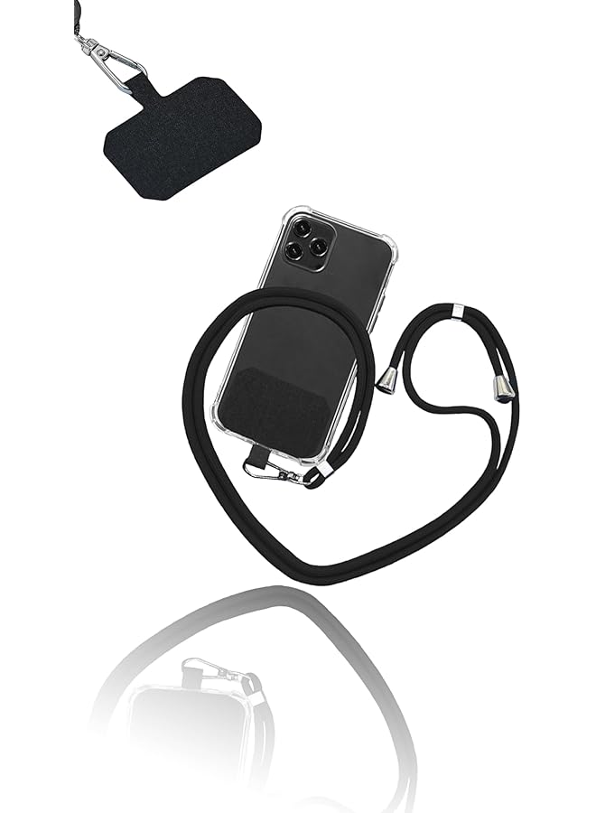 Green Tiger Mobile phone lanyard, Adjustable Nylon Neck Strap for Smartphones - Compatible with Most Phones, Without Case - Black - Image 1