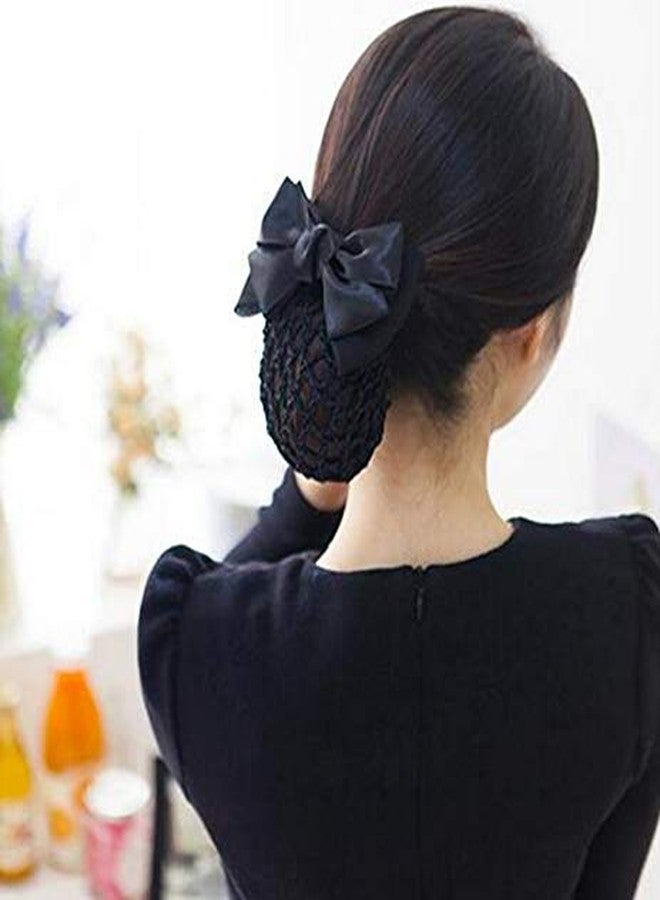 شينج زي مجموعة XINGZI مكونة من 3 قطع من مشابك الشعر السوداء المزينة بفيونكة، مناسبة للسيدات والفتيات، للاستخدام في أماكن العمل مثل البنوك والفنادق والشركات (أسود). - Image 4