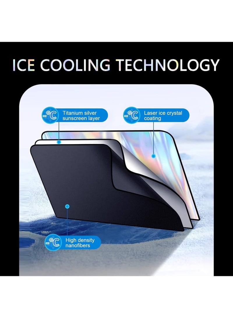 4-piece car side window sunshade, blocks 99% of sunlight, titanium silver sun protection layer with magnetic privacy curtains, universal car sunshade keeps the interior cool (2 front + 2 rear) - Image 5