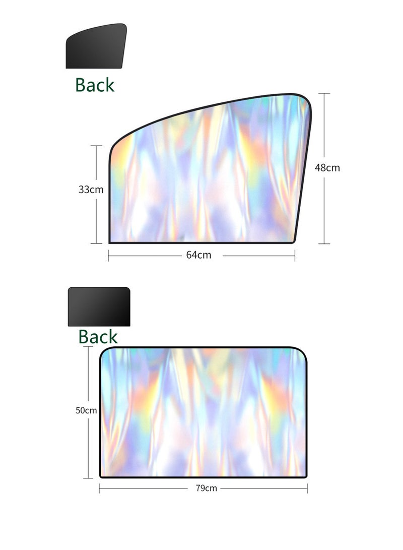 4-piece car side window sunshade, blocks 99% of sunlight, titanium silver sun protection layer with magnetic privacy curtains, universal car sunshade keeps the interior cool (2 front + 2 rear) - Image 2