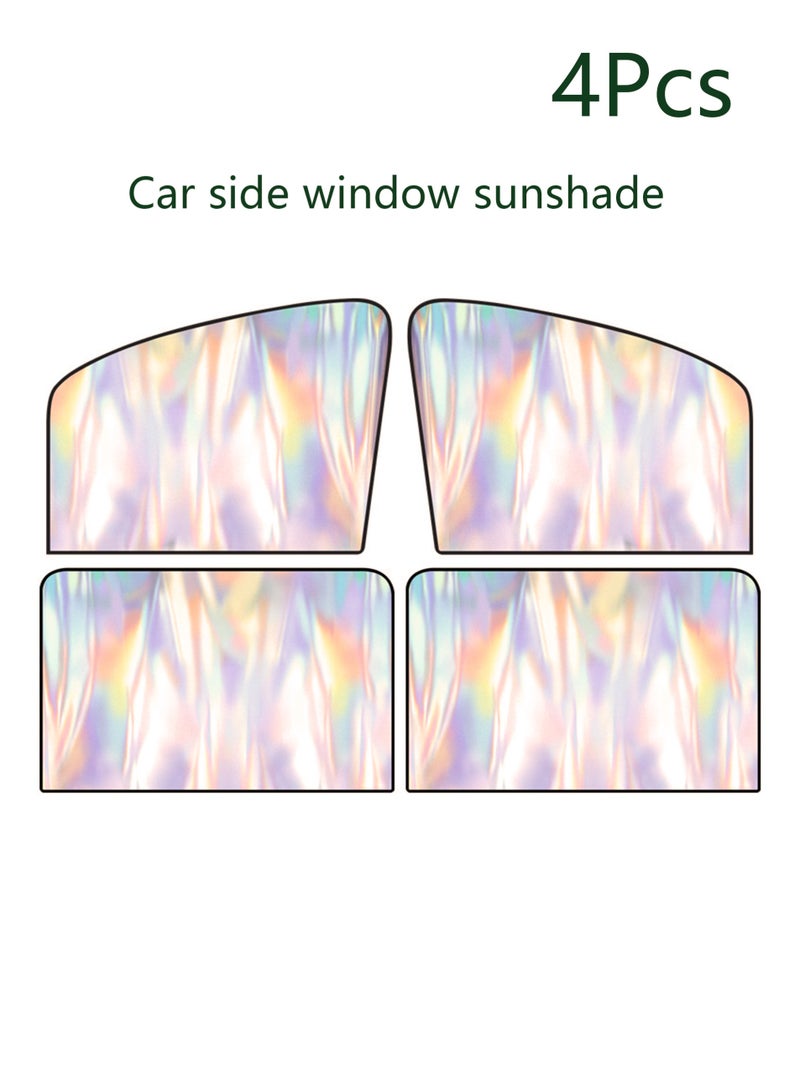 4-piece car side window sunshade, blocks 99% of sunlight, titanium silver sun protection layer with magnetic privacy curtains, universal car sunshade keeps the interior cool (2 front + 2 rear) - Image 1