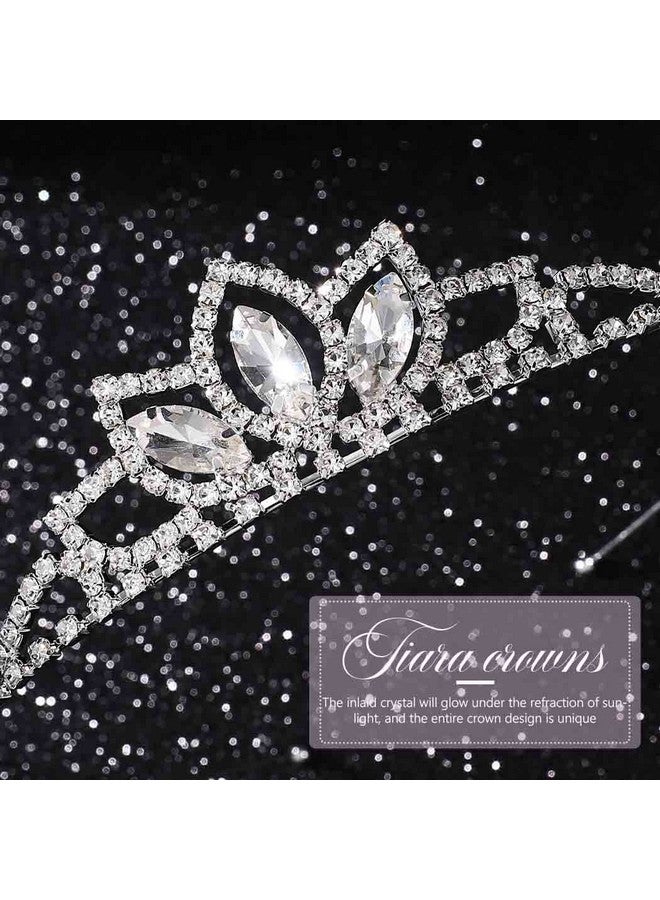Kilshye Princess Silver Tiara And Crown Pink Crystal Tiaras Girls Pageant Crowns Rhinestone Birthday Headdress For Kids (Silver) - Image 4