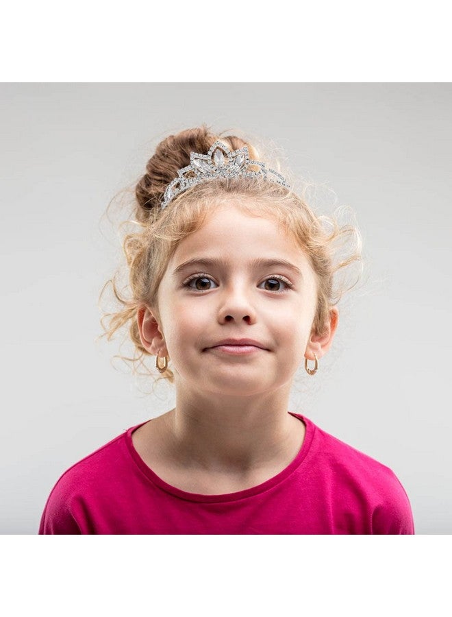 Kilshye Princess Silver Tiara And Crown Pink Crystal Tiaras Girls Pageant Crowns Rhinestone Birthday Headdress For Kids (Silver) - Image 3