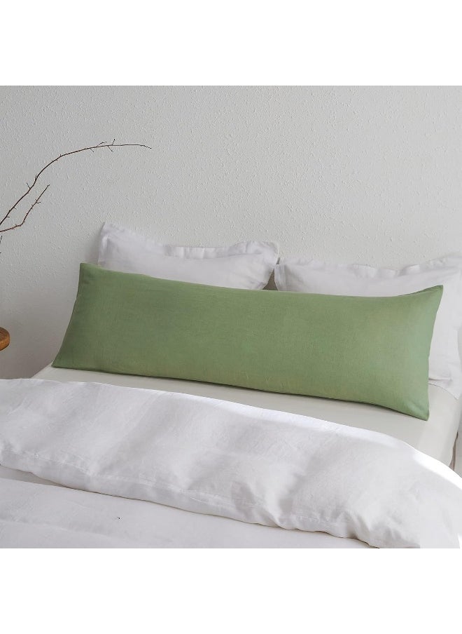 Simple&Opulence Simple&Opulence Body Pillow Cover 20" x 54", 100% Pure Linen, Ultra Soft and Breathable, Body Pillowcase with Envelope Closure for Adults (Sage Green)  - Image 5