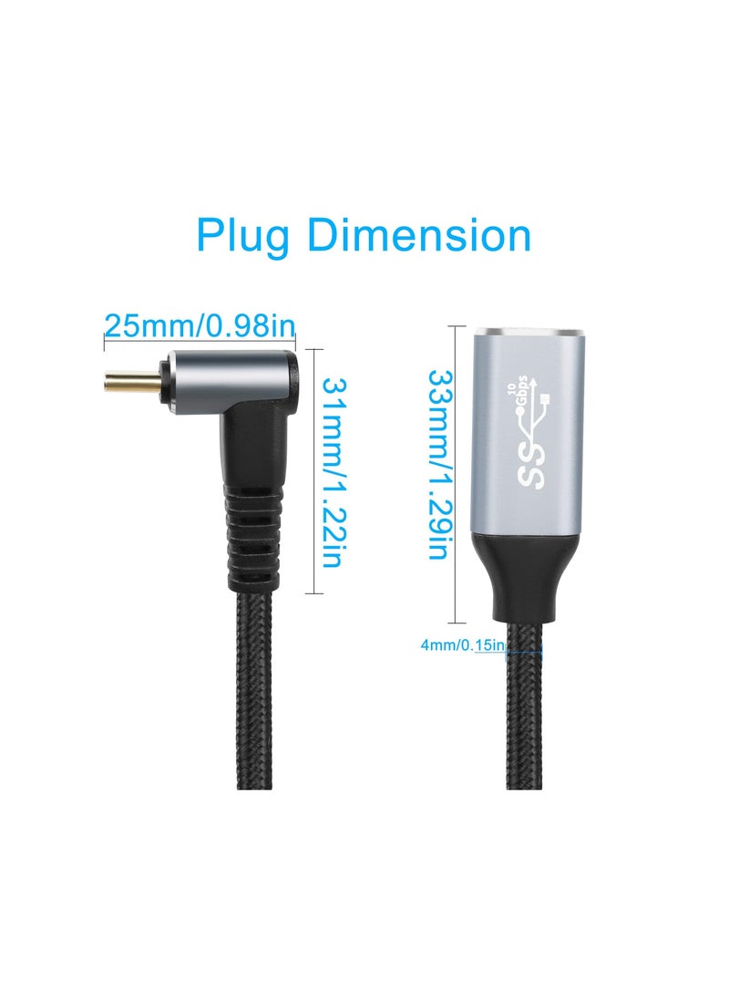 2M 90 Degree USB C Extension Cable, Right Angle USB3.1 Gen2 Cable 10Gbps PD 100W Male to Female Charging Cord Type-C Extender Up Down Cable Compatible with Laptops and More Type-C Devices