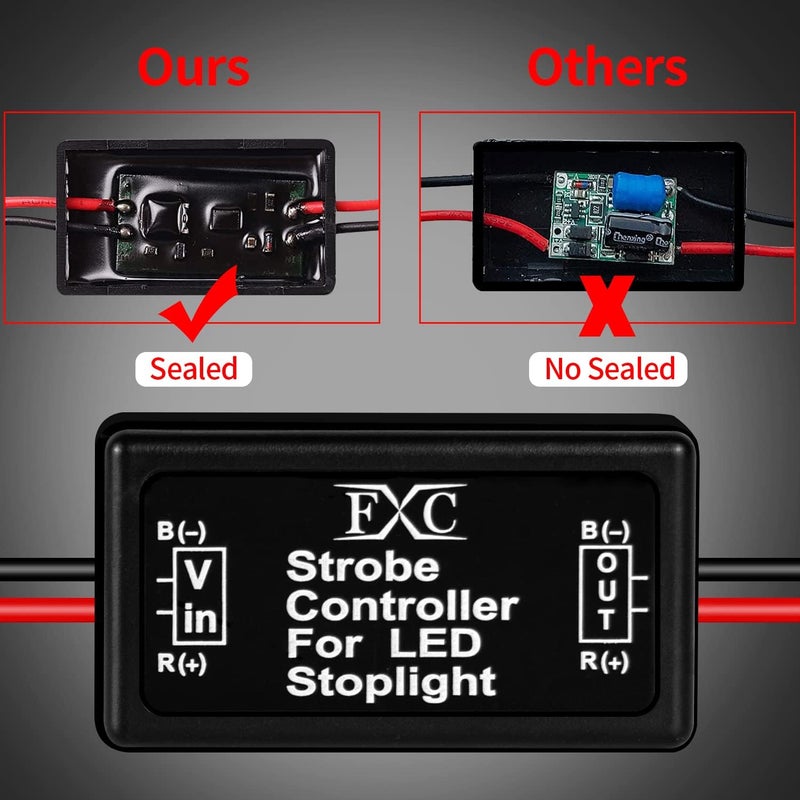 FXC 2x 24W Flash Strobe Controller Flasher Module for LED Brake Light Tail Stop Light 12-30V - Image 4