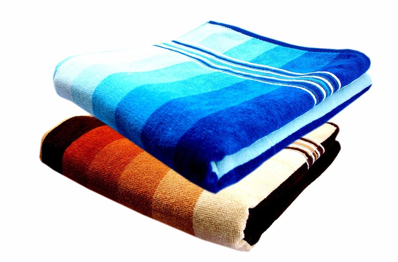 Space Fly Luxury Cotton Stylish and Super Absorbent, Good Look Quick Drying and Easy Washing Bath Towels (Multicolour, 28 X 58-inch) (Set of 2) - Image 2