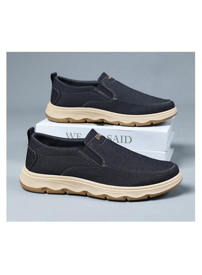 NIBEMINENT Men Canvas Sneakers with Soft Soles Casual Breathable Non-slip Men's Cloth Shoes Boat Shoes Men Comfortable Vulcanized Shoes - Image 1