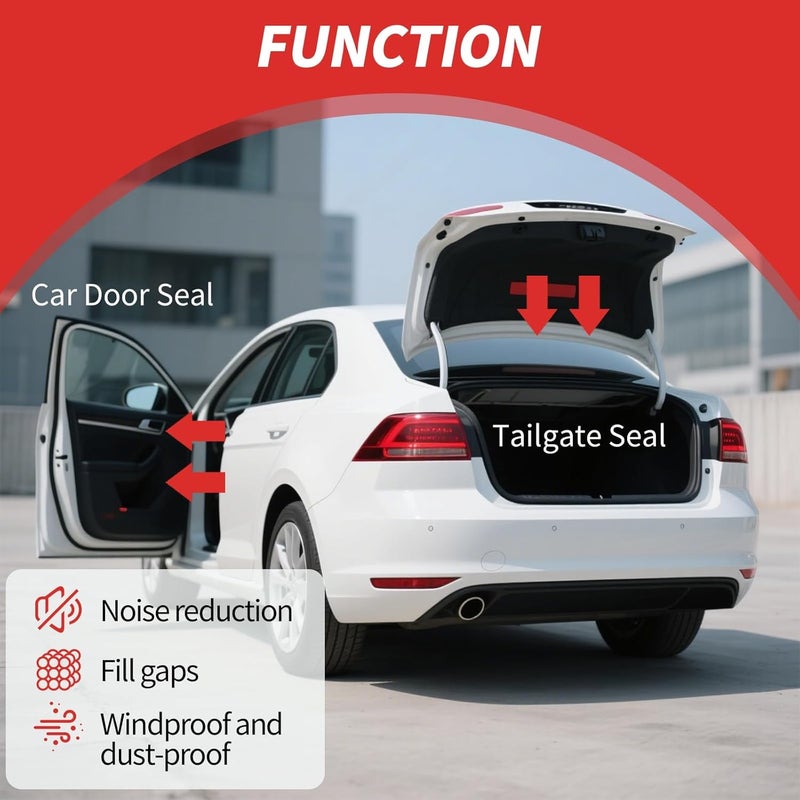 Neyway Silicone D Shape Weather Stripping Rubber Seal, 20FT Self Adhesive Weather Stripping for Boat, Auto, RV, Marine, Garage Doors/Window, W:1 in; H:1/2 in; 20Feet - Image 5