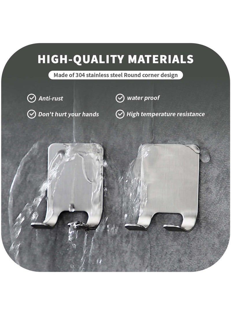 Razor Holder Shaver Hook Hanger Stand(4 Pack)Self Adhesive Stainless Steel Heavy Duty Utility Storage Hook,Shower Hook for Razor,Bathroom Kitchen Organizer for Plug Robe Towel Loofah Bathrobe Coat - Image 4