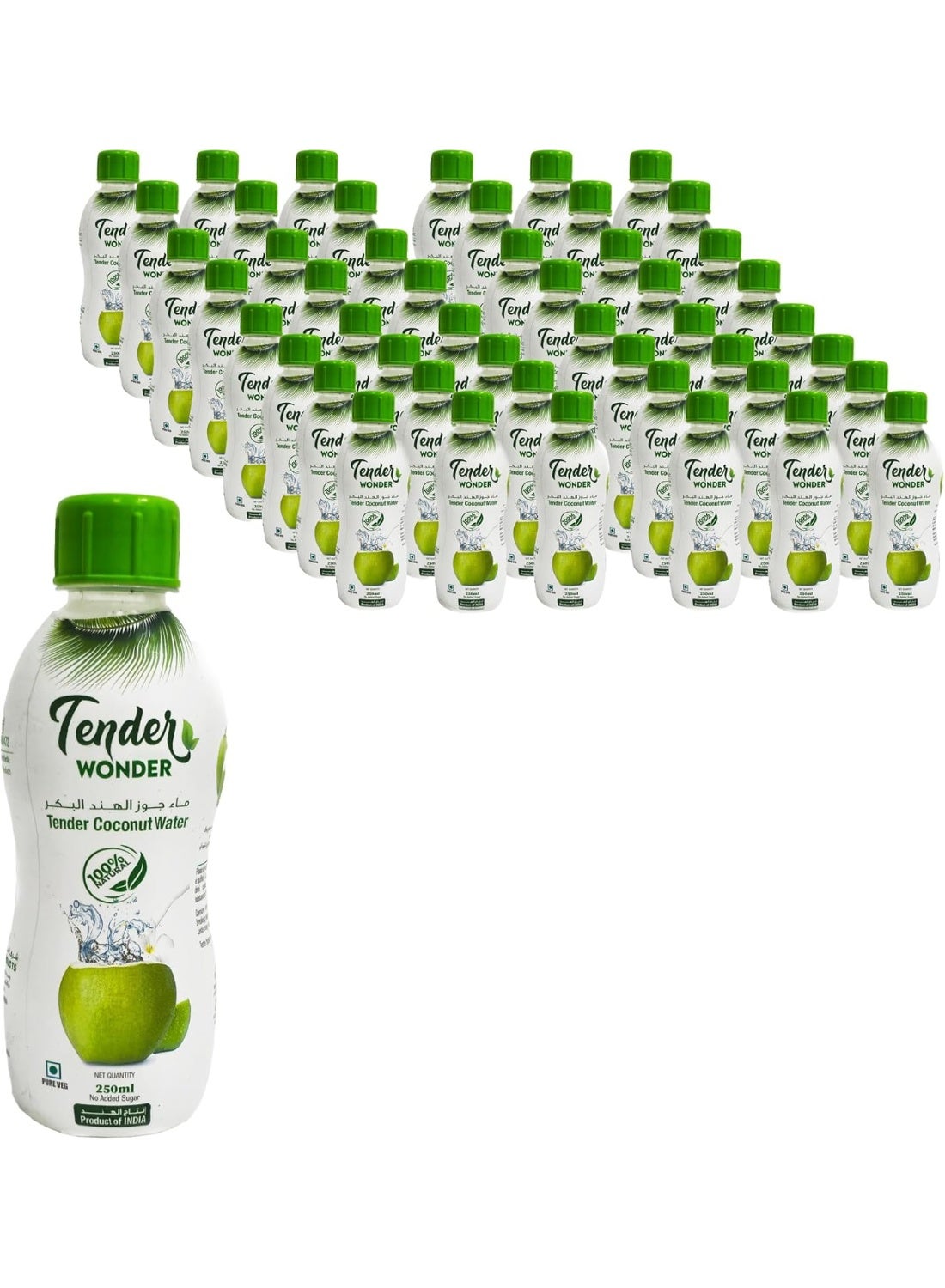 Tender Wonder Natural Coconut Water 250 ml. (Pack of 48)